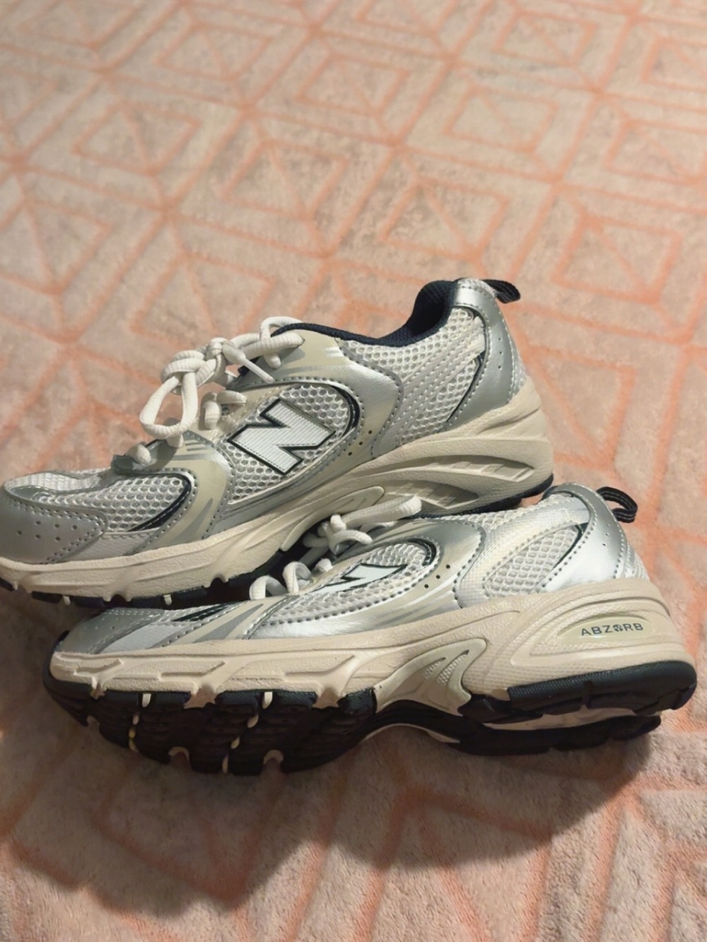 New Balance Silver White Running Sneakers